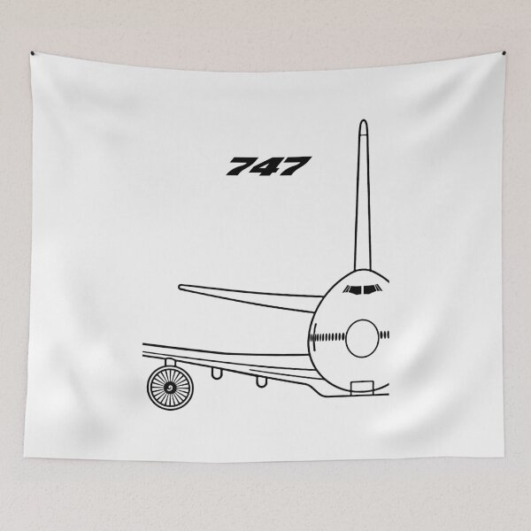 Item preview, 747 Jetliner Front View Typography Art (Black Edition) designed and sold by Magazine Combate.