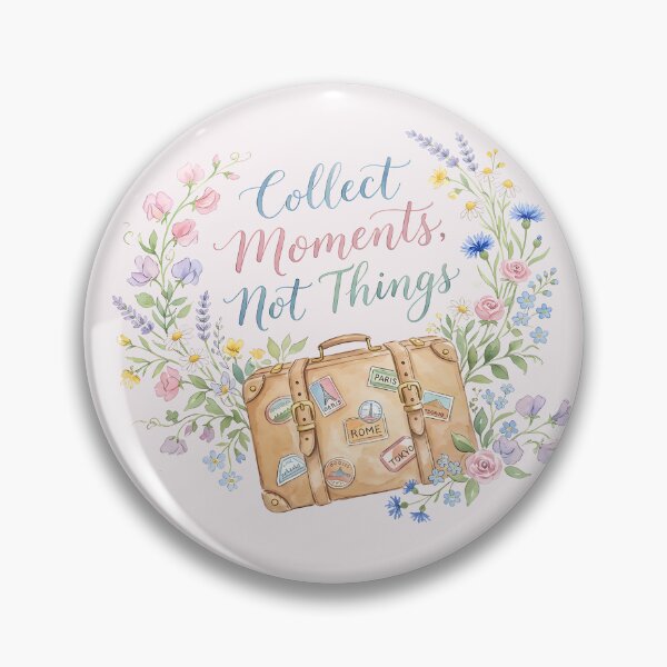 Item preview, Collect Moments Not Things Watercolor Floral Vintage Suitcase Travel Quote designed and sold by SuperMama1973.