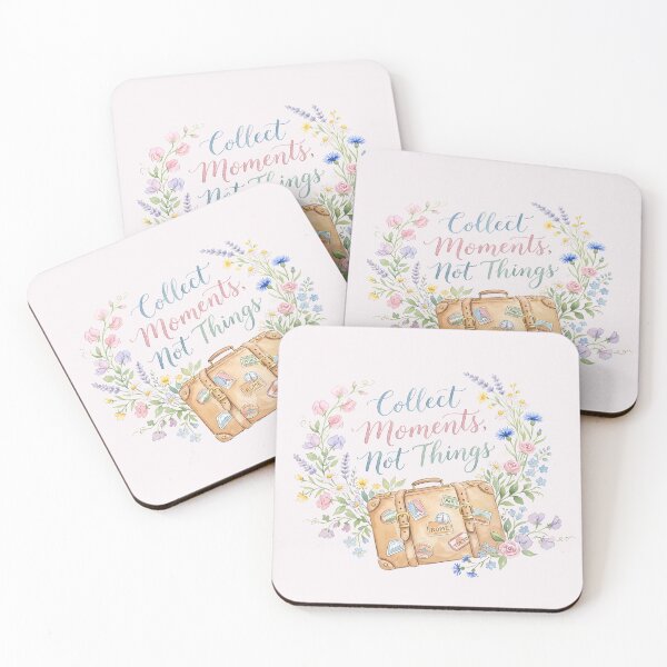 Item preview, Collect Moments Not Things Watercolor Floral Vintage Suitcase Travel Quote designed and sold by SuperMama1973.