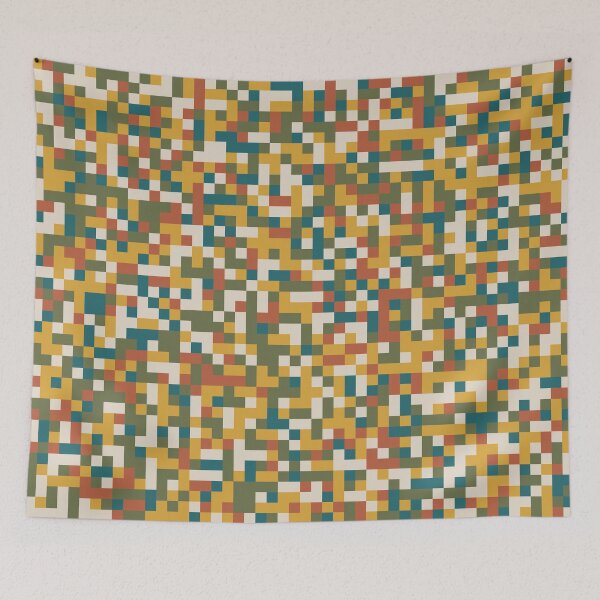Item preview, Botanical Earthy Modern Boho Pixel Pattern designed and sold by SweetLog.