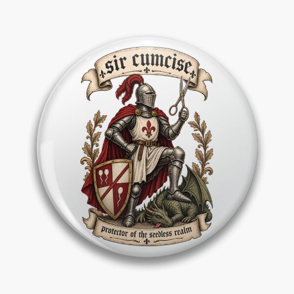 Item preview, Sir Cumcise - Protector Of The Seedless Realm Funny Medieval Knight designed and sold by Neurospicy Trolls.