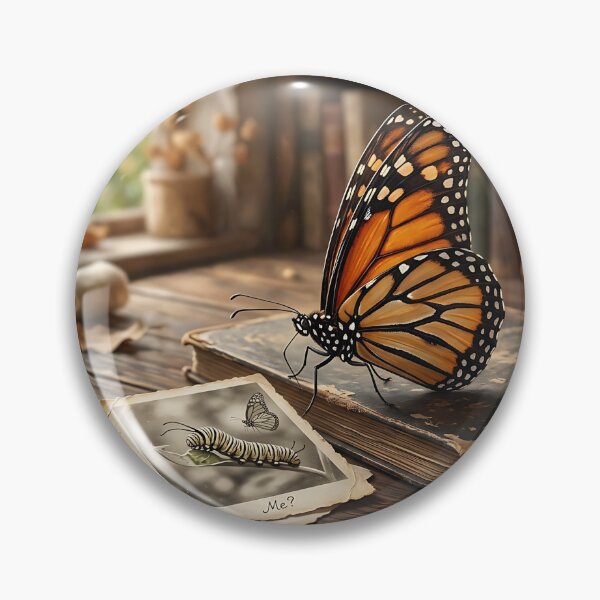 Item preview, Monarch Butterfly Looking at Caterpillar Old Photo designed and sold by Michaelragheb.