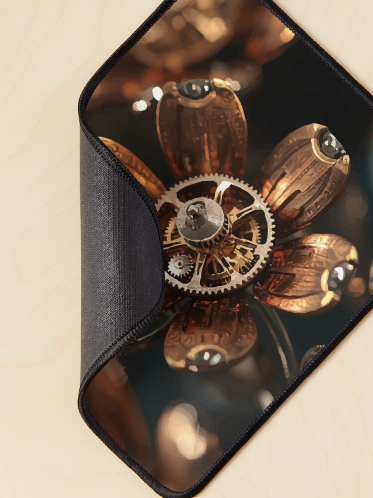 Thumbnail 2 of 5, Mouse Pad, Clockwork Blossoms designed and sold by AbstractAnom.
