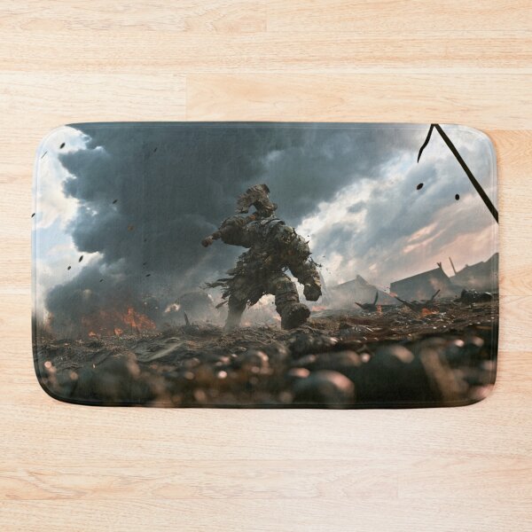 Item preview, A battle-hardened Orc charging across a rugged battlefield beneath dark storm clouds, Fantasy & Mythological Creatures designed and sold by CDC40.