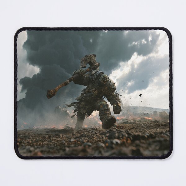 Item preview, A battle-hardened Orc charging across a rugged battlefield beneath dark storm clouds, Fantasy & Mythological Creatures designed and sold by CDC40.