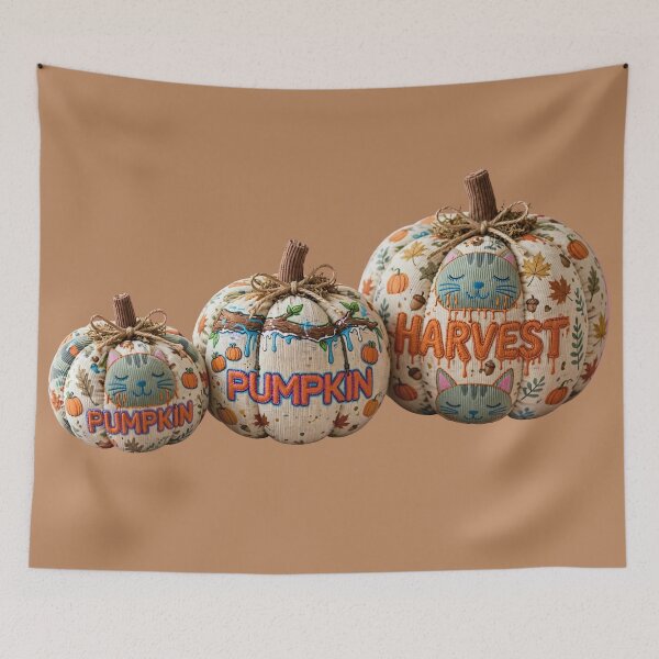 Item preview, Cozy Fabric Plush Pumpkins - Sage Green Cat Pumpkin Harvest Fall Decor designed and sold by BlackAndBrown.