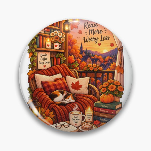 Item preview, Cozy Autumn Reading Nook Cat Books Coffee designed and sold by Sema Sema.