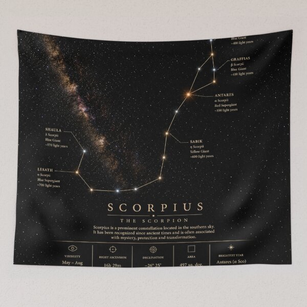 Item preview, Scorpius Constellation Star Map designed and sold by Qenlo.