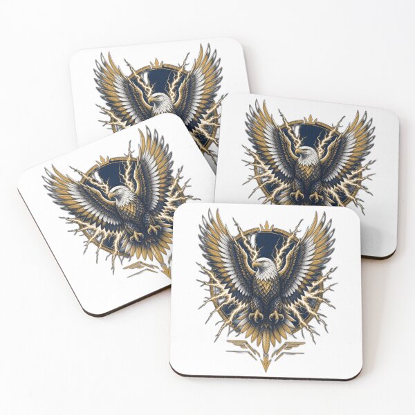 Item preview, Golden Eagle Lightning Power Emblem designed and sold by Meemana.