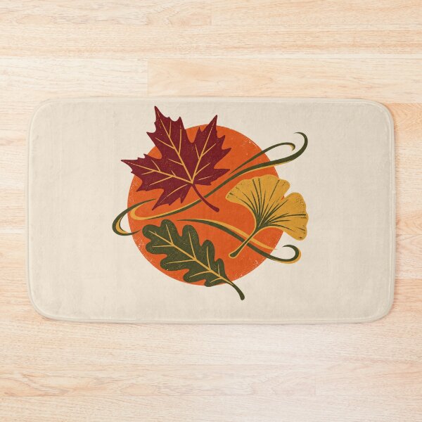Item preview, Autumn Drift – Vintage Falling Leaves Screenprint designed and sold by astersgraphics.