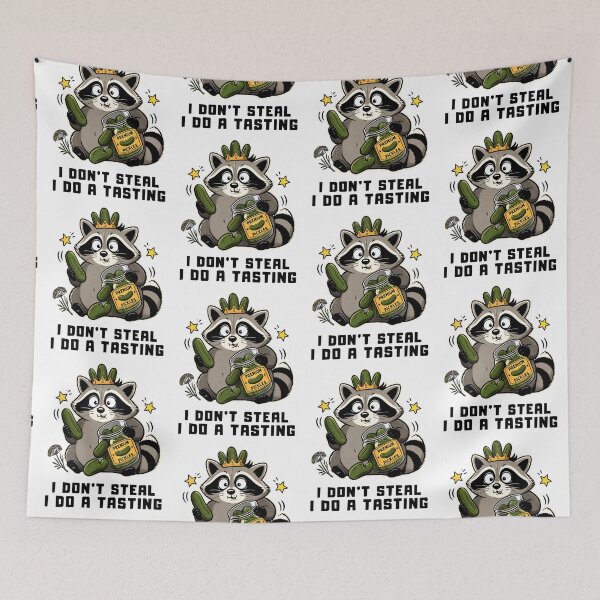 Item preview, Raccoon Eating Pickles -  I Don’t Steal, I Do a Tasting designed and sold by CutieGalore.