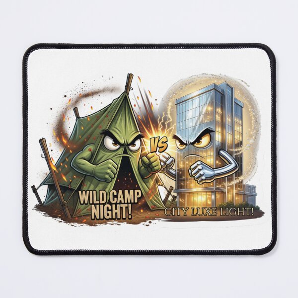 Item preview, Camping Tent Versus Luxury Hotel Comfort Sticker designed and sold by Imaginarium of Chaos falcon88 .