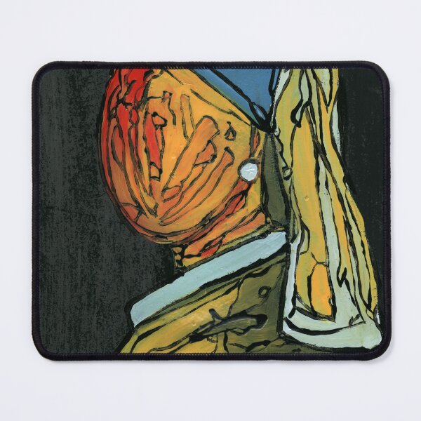 Item preview, Girl with a Pearl Earring (Art Brut Tribute) – Original Painting by Dwaalhaas designed and sold by Dwaalhaas.com.