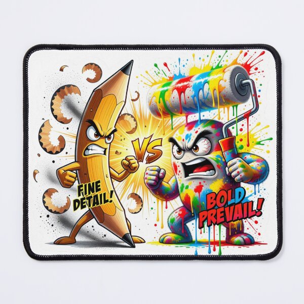 Item preview, Wooden Pencil Versus Paint Roller Creative Sticker designed and sold by Imaginarium of Chaos falcon88 .