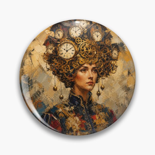 Item preview, Surreal Clockwork Woman Oil Painting Steampunk Wall Art designed and sold by Cary-s.