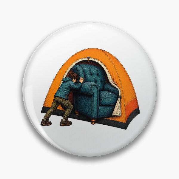 Item preview, Funny Camping Comfort – Armchair in a Tent Retro Camping Lover designed and sold by Digital Culture Studio.