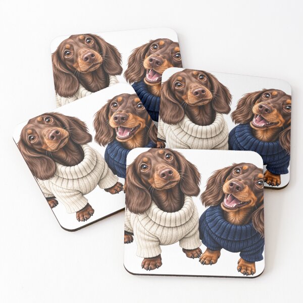 Item preview, Dachshund Best Friends – Cozy Together designed and sold by FurryPrintLab-FurryPrintLabDesign.