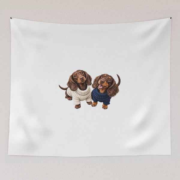 Item preview, Dachshund Best Friends – Cozy Together designed and sold by FurryPrintLab-FurryPrintLabDesign.