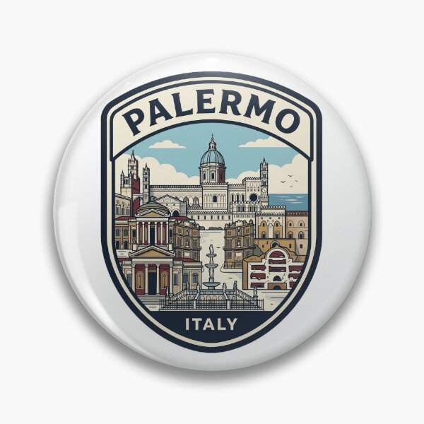 Item preview, Palermo Italy Retro Travel Badge Skyline designed and sold by k3rstman1.