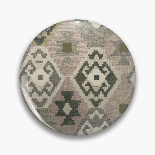 Item preview, Muted Vintage Kilim Geometric Pattern – Sage Green & Taupe Boho Textile designed and sold by Daily Mood Studio.