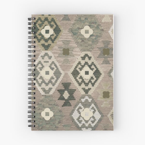 Item preview, Muted Vintage Kilim Geometric Pattern – Sage Green & Taupe Boho Textile designed and sold by Daily Mood Studio.