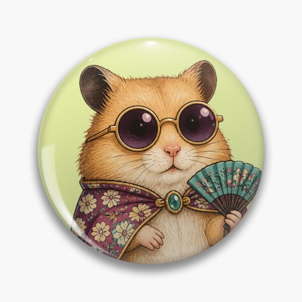 Item preview, Hamster But Make It Fashion - Sassy Chic Hamster with Sunglasses and Fan designed and sold by SVox.
