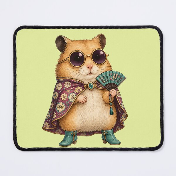 Item preview, Hamster But Make It Fashion - Sassy Chic Hamster with Sunglasses and Fan designed and sold by SVox.