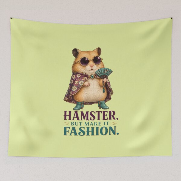 Item preview, Hamster But Make It Fashion - Sassy Chic Hamster with Sunglasses and Fan designed and sold by SVox.