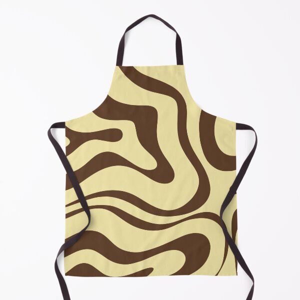 Item preview, Retro Modern Abstract Liquid Swirl in Butter Yellow and Chocolate Brown designed and sold by kierkegaard.
