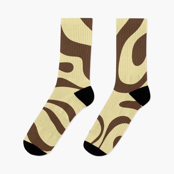 Item preview, Retro Modern Abstract Liquid Swirl in Butter Yellow and Chocolate Brown designed and sold by kierkegaard.