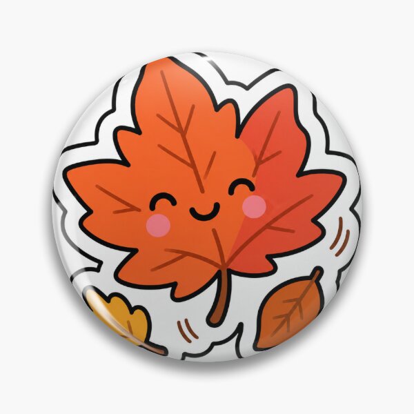 Artikelvorschau, Niedlicher Kawaii-Herbstblatt-Aufkleber entworfen und verkauft von NewIceKing Creations.