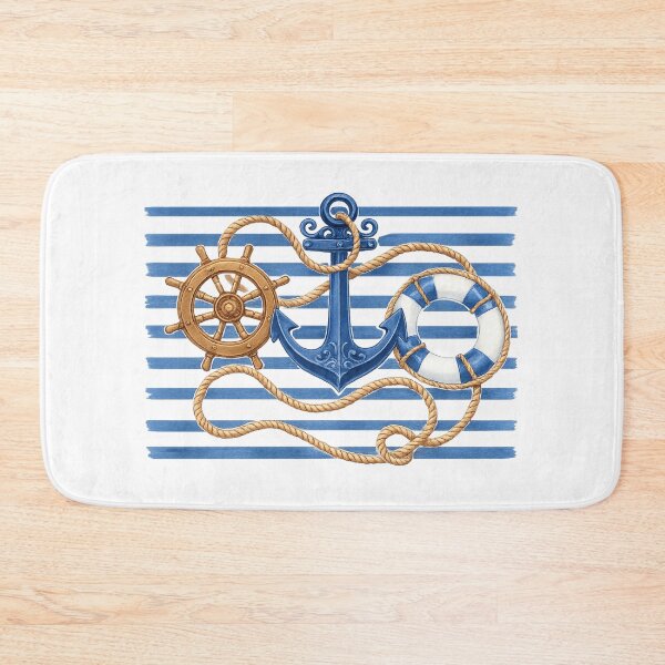 Item preview, Blue Striped Maritime Illustration designed and sold by Tiny Gifts.
