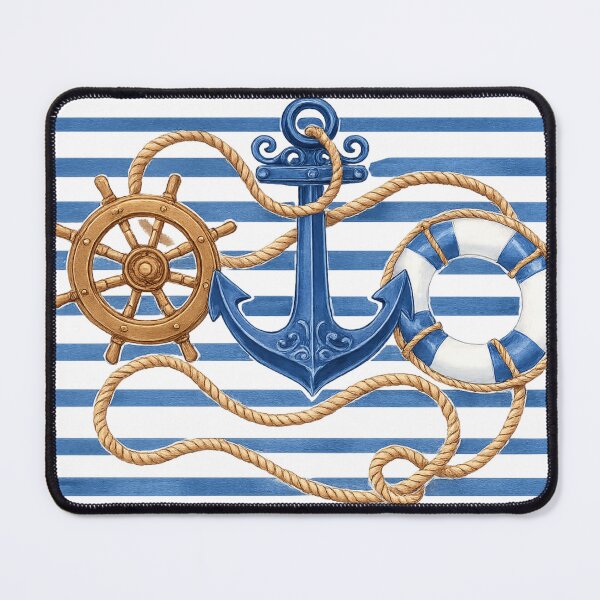Item preview, Blue Striped Maritime Illustration designed and sold by Tiny Gifts.