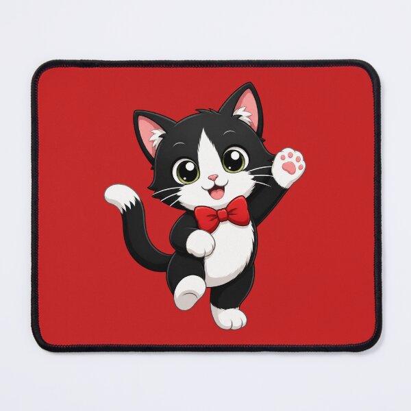 Item preview, Kawaii Tuxedo Cat with Red Bow Tie designed and sold by All About DigiCraft by Fedelina.