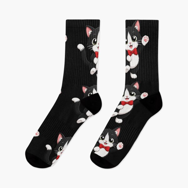 Item preview, Kawaii Tuxedo Cat with Red Bow Tie designed and sold by All About DigiCraft by Fedelina.