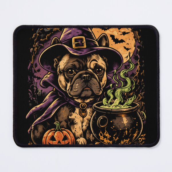 Item preview, Halloween Pug Witch Cauldron Moon Dog designed and sold by JessArty ⭐⭐⭐⭐⭐.