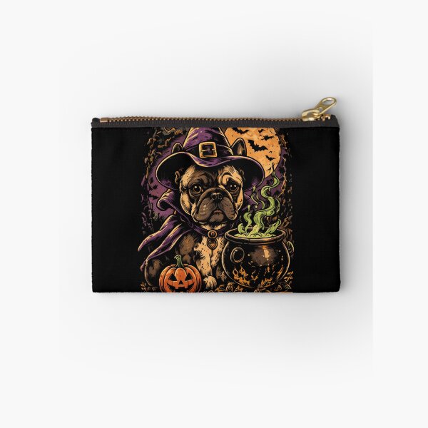 Item preview, Halloween Pug Witch Cauldron Moon Dog designed and sold by JessArty.