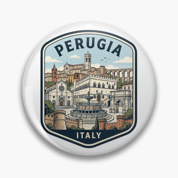 Item preview, Vintage Perugia Italy Travel Souvenir Illustration designed and sold by k3rstman1.