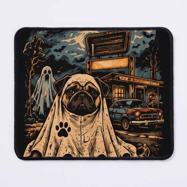 Item preview, Halloween Pug Ghost designed and sold by JessArty ⭐⭐⭐⭐⭐.