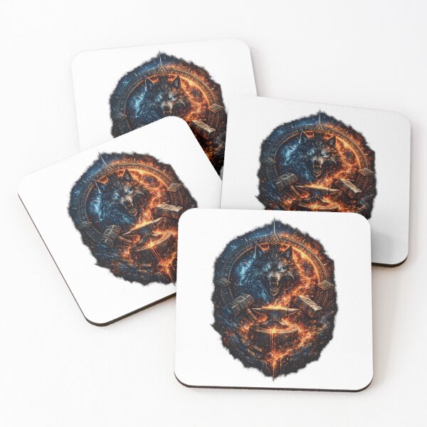 Item preview, Fire and Ice Wolf Norse Fantasy designed and sold by CreativeMindsetLab.
