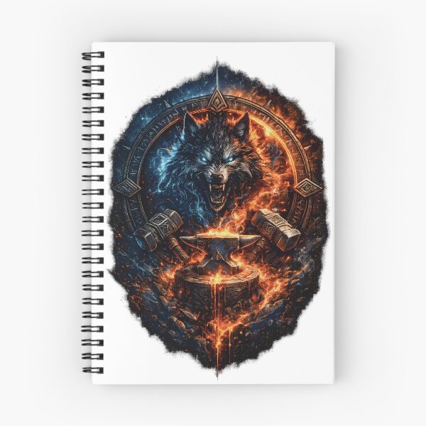Item preview, Fire and Ice Wolf Norse Fantasy designed and sold by CreativeMindsetLab.