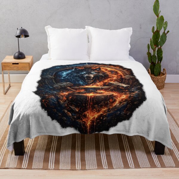 Item preview, Fire and Ice Wolf Norse Fantasy designed and sold by CreativeMindsetLab.