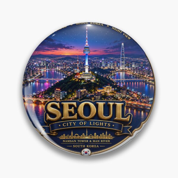 Item preview, Namsan Tower Seoul Night Skyline   designed and sold by PaintMeWorld.