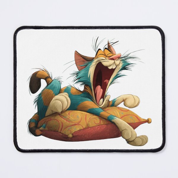 Item preview, A cat is sleeping and stretched out on a comfortable pillow, yawning and very lazy. designed and sold by YoutahShop.
