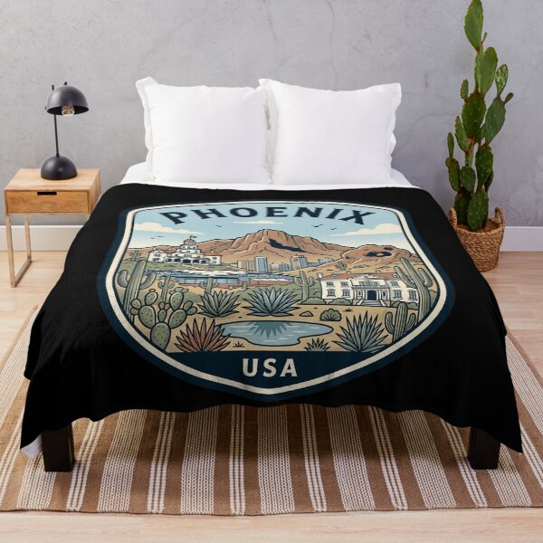 Item preview, Vintage Phoenix Arizona Desert Skyline Travel Badge designed and sold by k3rstman1.