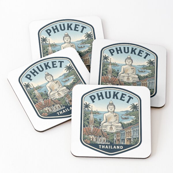 Item preview, Phuket Thailand Big Buddha Retro Travel Badge designed and sold by k3rstman1.
