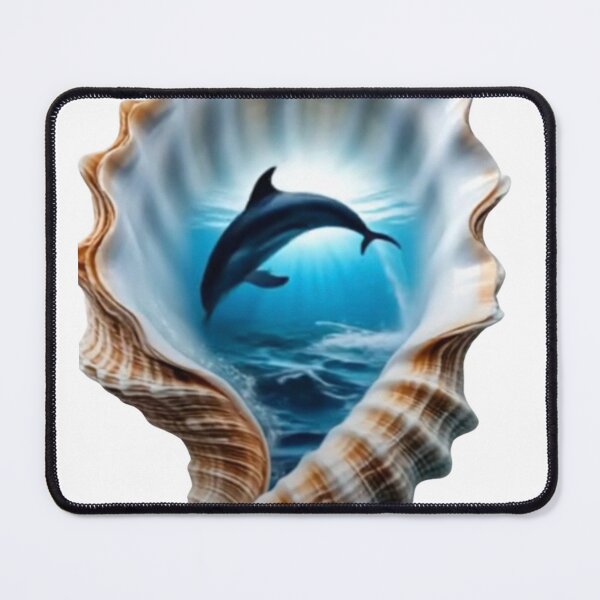 Item preview, Dolphin In Seashell Ocean Underwater Art designed and sold by LC&LCPlatform.