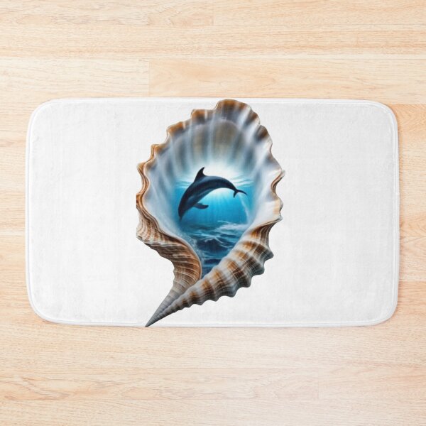 Item preview, Dolphin In Seashell Ocean Underwater Art  designed and sold by LC&LCPlatform.