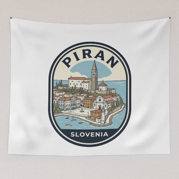 Item preview, Piran Slovenia Vintage Travel Badge Illustration designed and sold by k3rstman1.
