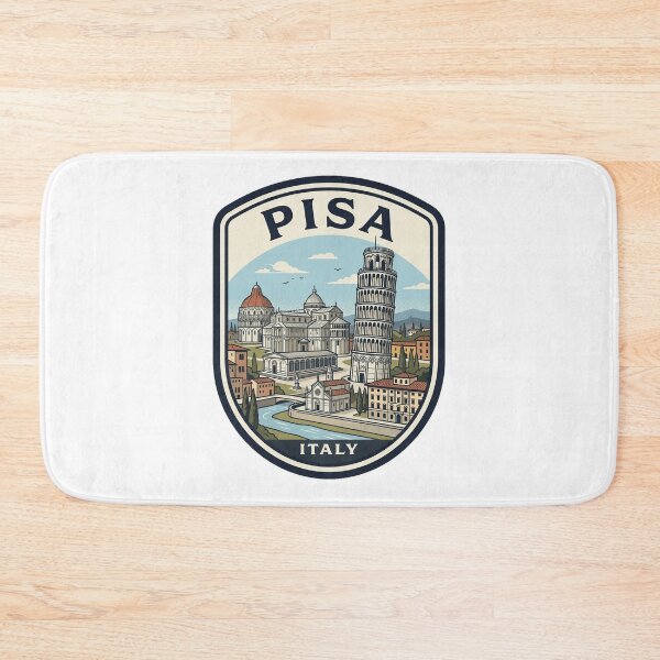 Artikelvorschau, Illustration eines Reiseabzeichens aus Pisa, Italien im Vintage-Stil entworfen und verkauft von k3rstman1.